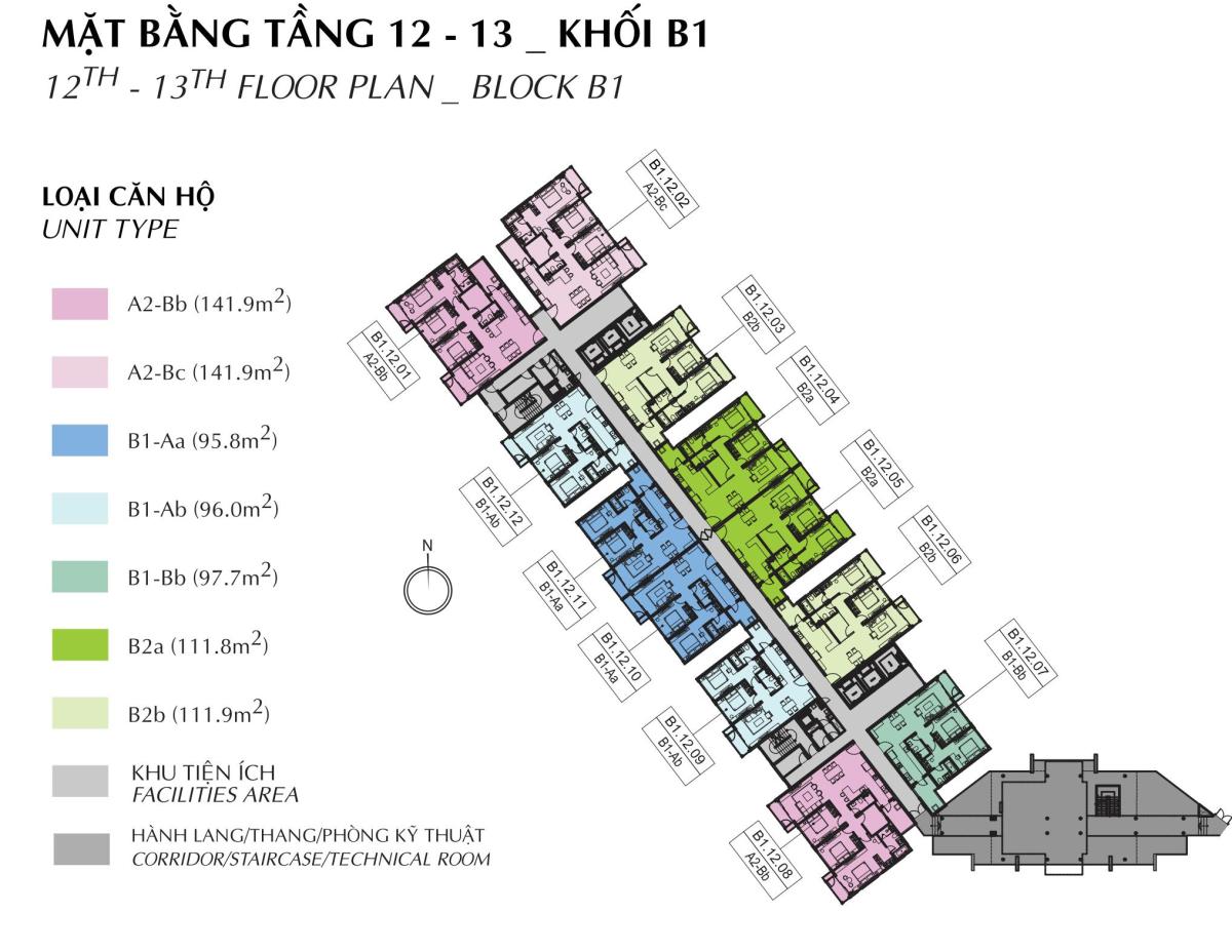 Mặt bằng căn điển hình C3