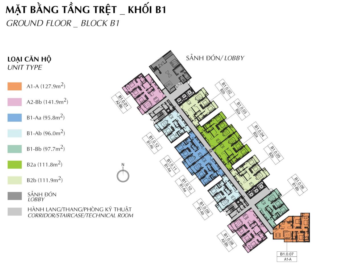 Mặt bằng tầng trệt Diamond Brilliant