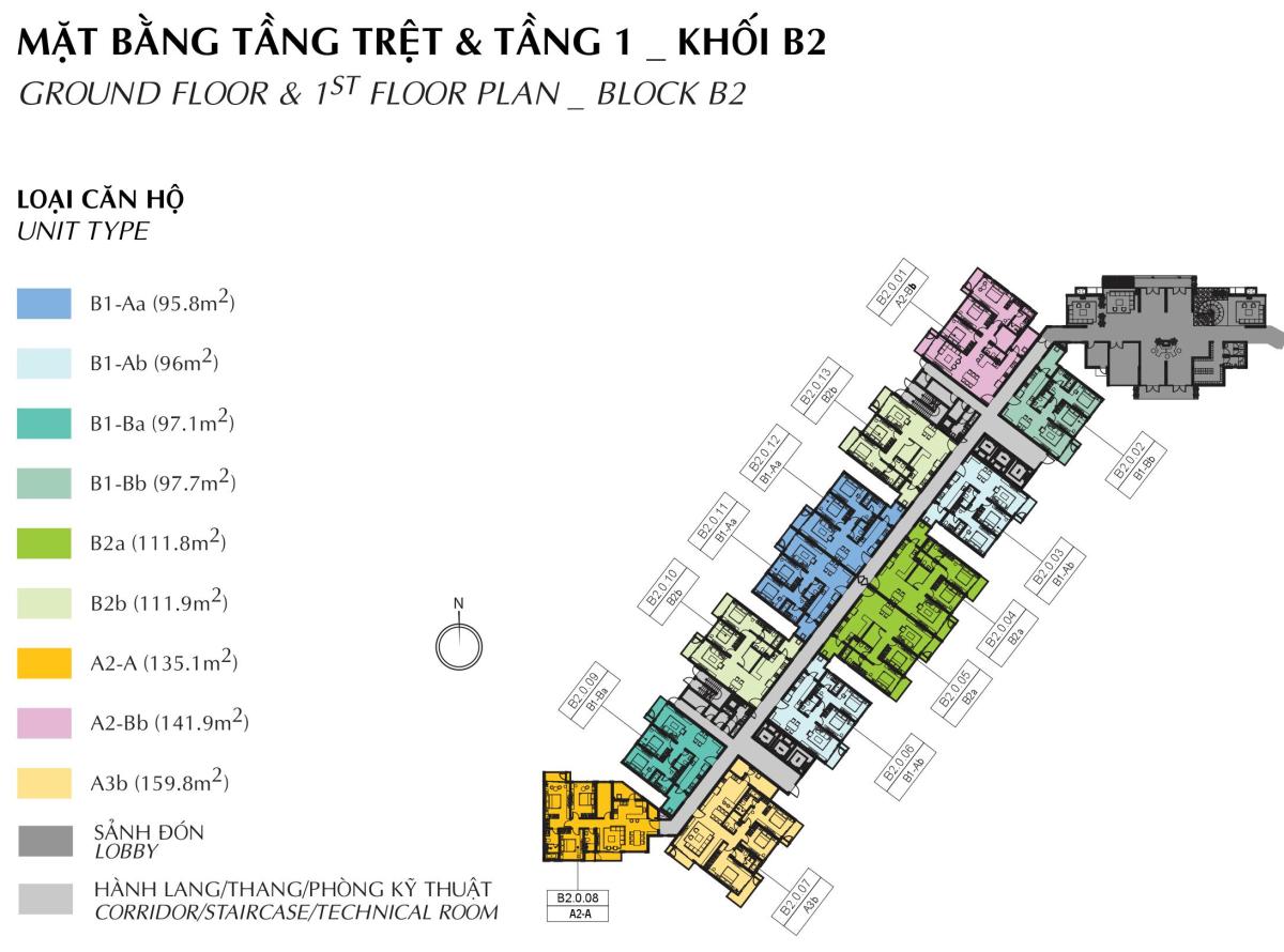 Mặt bằng tầng trệt Diamond Brilliant