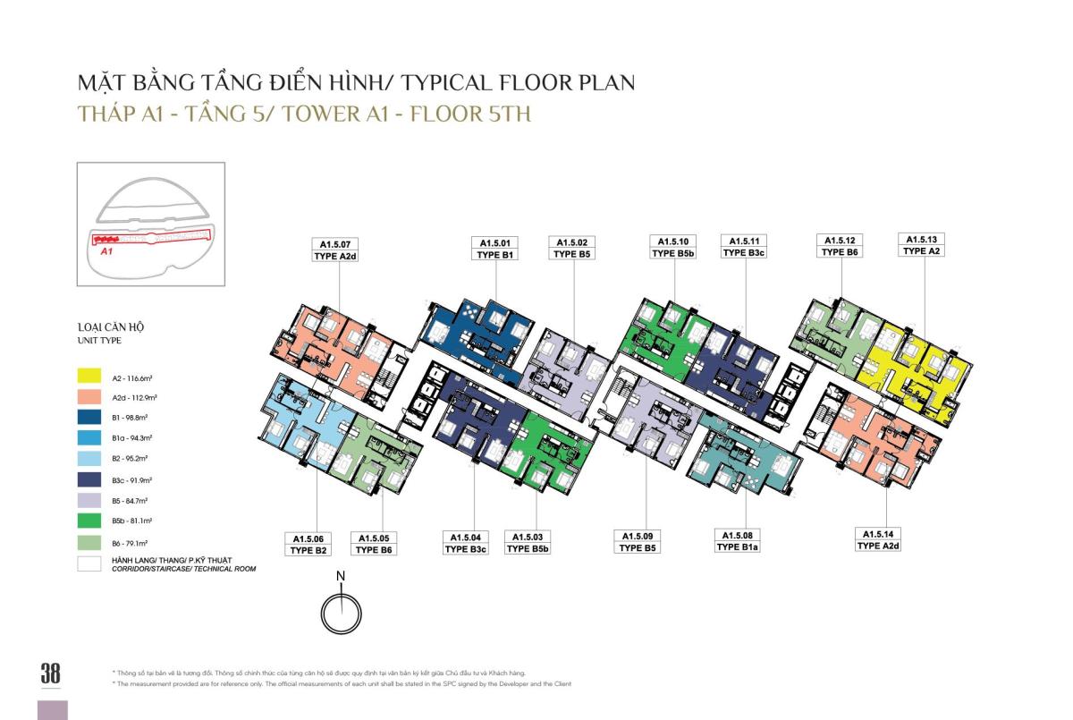Mặt bằng khối A1 Diamond Atnata