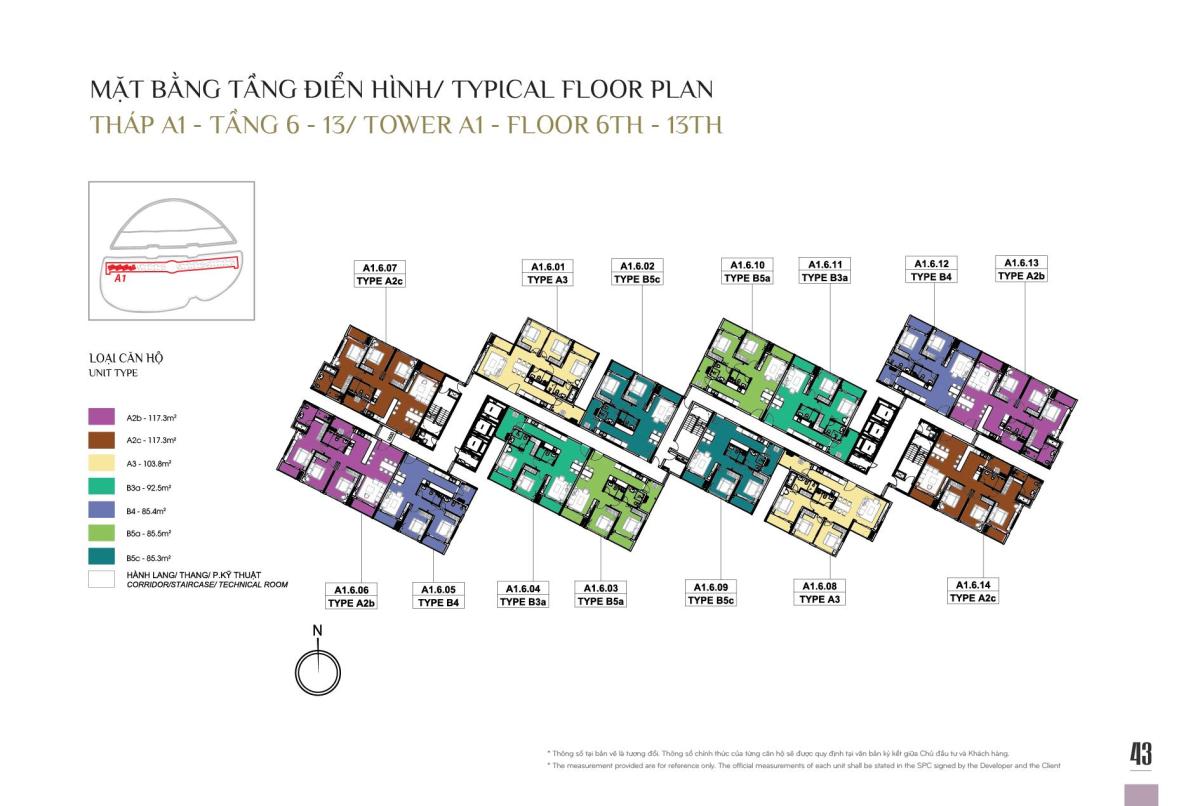 Mặt bằng khối A1 Diamond Atnata